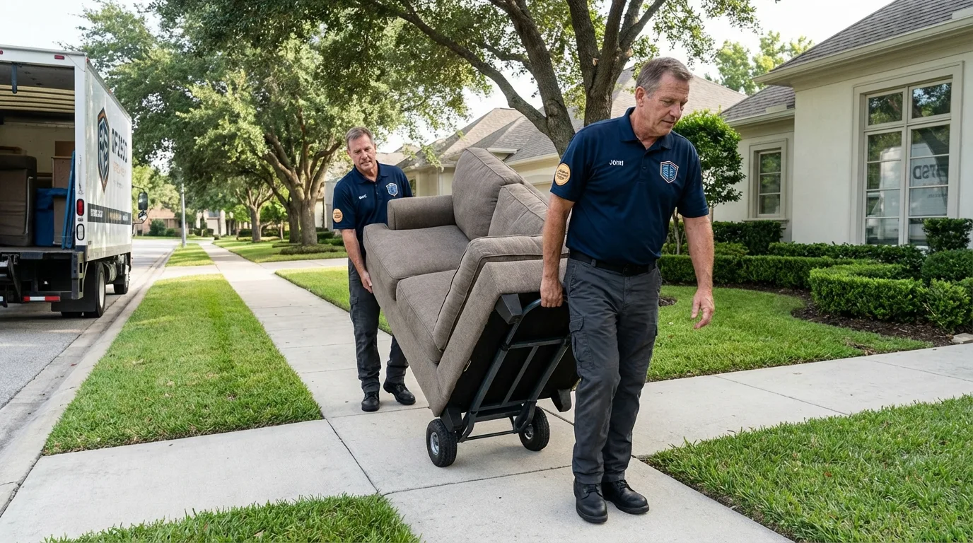 Local residential moving crew loading furniture in Waverly, NY